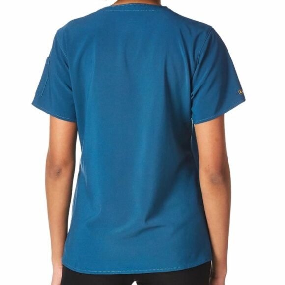 Carhartt Cross-Flex Womens Plus Size 3X Media Scrub Top in Caribbean - Picture 2 of 6
